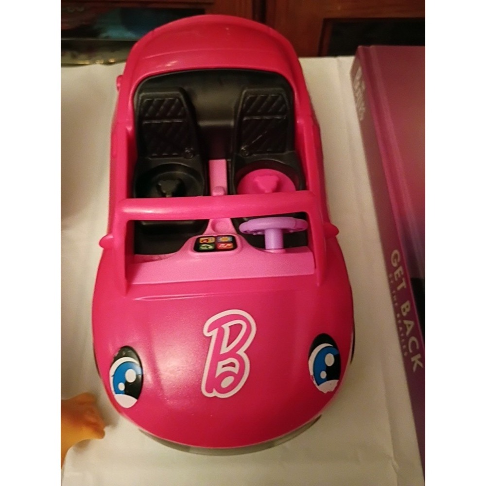 2022 Little People Barbie Toy Car w/ Music Sounds Pink Convertible Tested Works